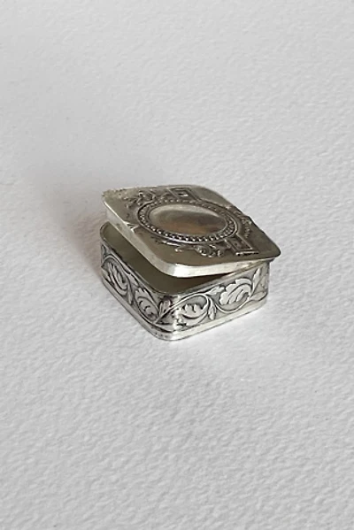 Antique Tiny Square Embossed Silver Treasure Box Selected by MARMALADE