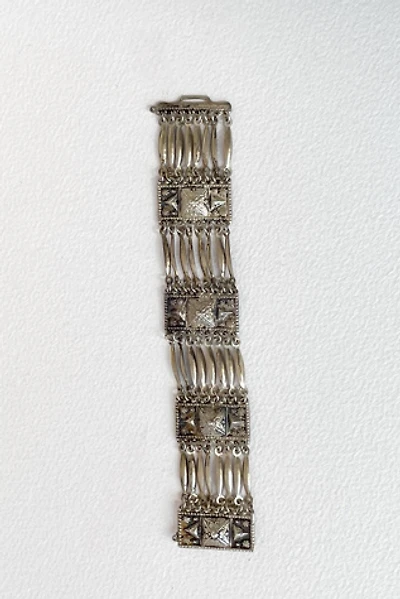 Vintage Silver Wide Chain Link Cuff Bracelet Selected by MARMALADE