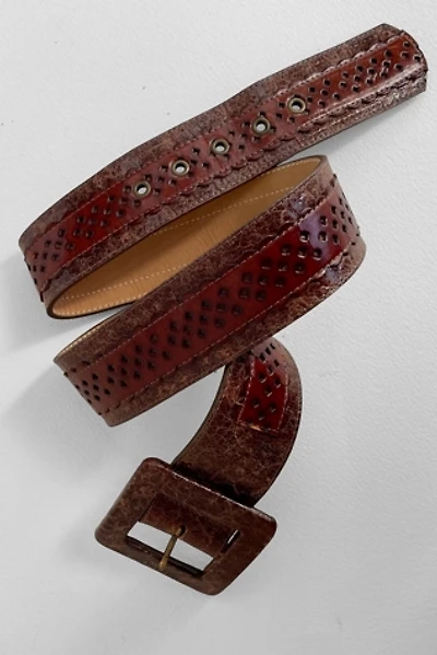 Vintage 70s Textured Leather Belt Selected by MARMALADE