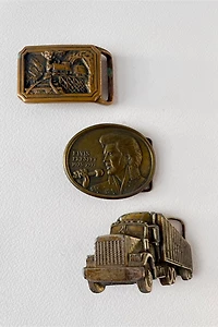Vintage 70s Solid Brass Steam Locomotive Train Buckle Selected by MARMALADE