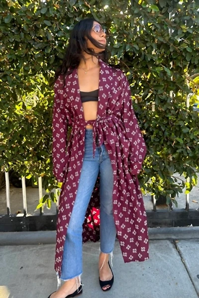 Vintage 1950's Maroon Robe Duster Selected by FernMercantile