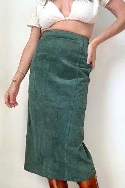 Vintage 1990s Green Suede Skirt Selected by Grievous Angel Vintage