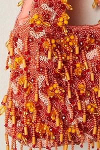 Coral Beaded Clutch