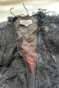 Vintage 1980s Black Fringed Bolero Jacket Selected by Cherry