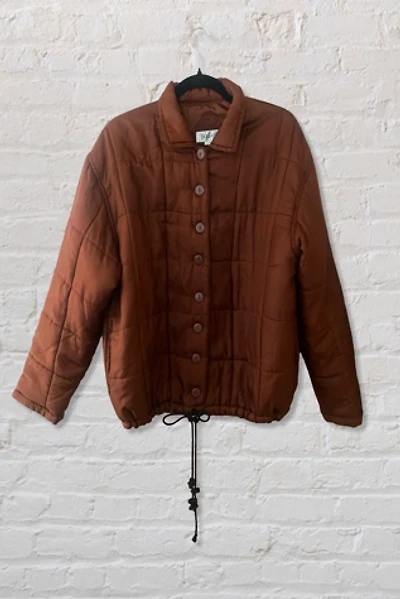 1990s Cocoa Silk Bomber Jacket Selected By Ritual Vintage