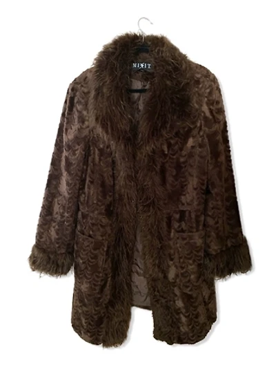 1990s Chocolate Faux Fur Penny Lane Coat Selected By Ritual Vintage