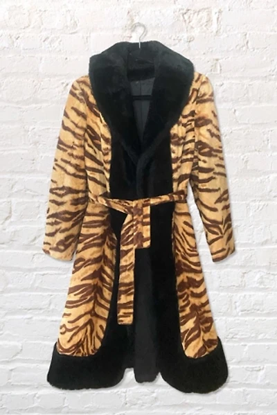 1970s Faux Fur Tiger Print Penny Lane Coat Selected By Ritual Vintage