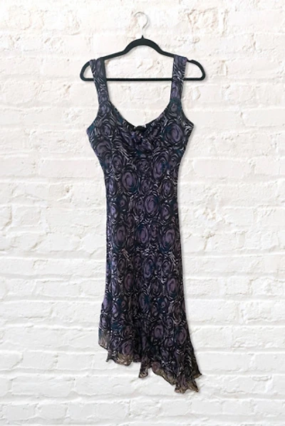 Y2K Dusky Rose Print Silk Slip Dress Selected By Ritual Vintage