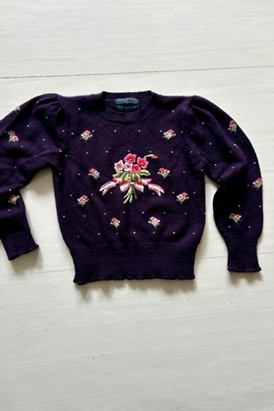 Vintage Plum Embroidered Sweater Selected By Atlantic Vintage