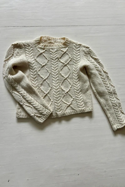 Hand Knit Cropped Puff Sleeve Cable Knit Selected By Atlantic Vintage