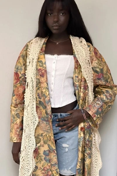 Vintage 1990's Floral Trench Coat Selected By Afterlife Boutique