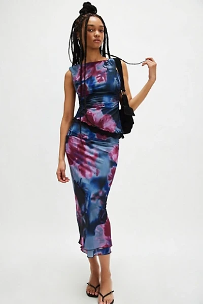 Sunset Mesh Midi Skirt