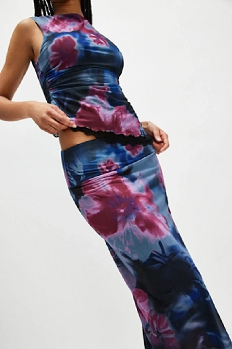 Sunset Mesh Midi Skirt