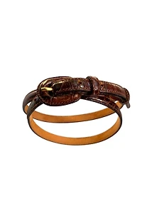Vintage Embossed Leather Skinny Belt Selected by SharpLilTeeth