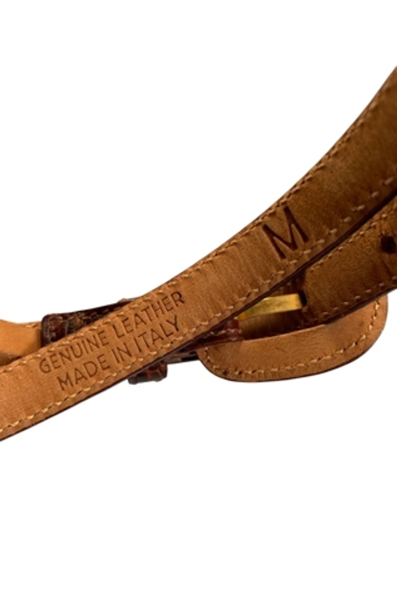 Vintage Embossed Leather Skinny Belt Selected by SharpLilTeeth
