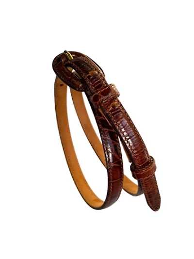 Vintage Embossed Leather Skinny Belt Selected by SharpLilTeeth