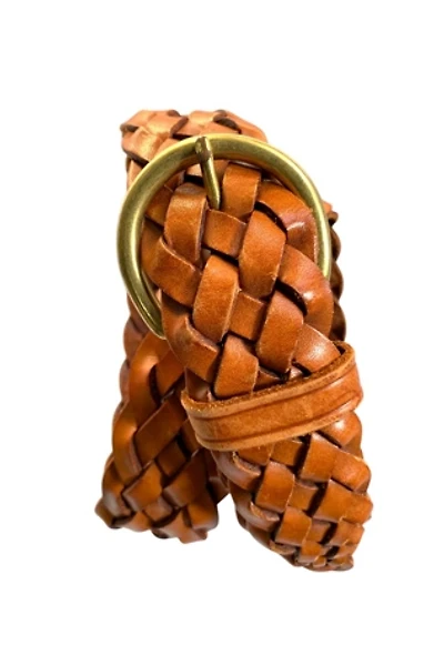 Vintage 1980s Woven Leather Belt Selected by SharpLilTeeth