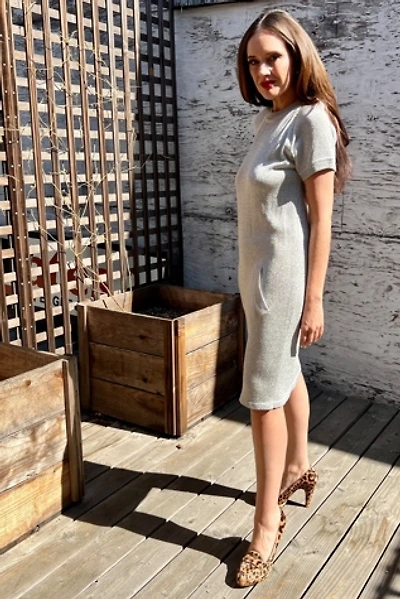 Vintage 1990s Silver Lamé Sweater Dress Selected by Personal Choice