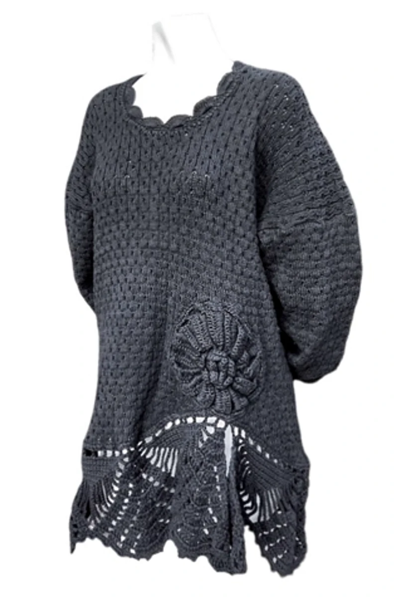 1990's Von Saken Crochet Tunic Sweater Selected by Garbage Soup