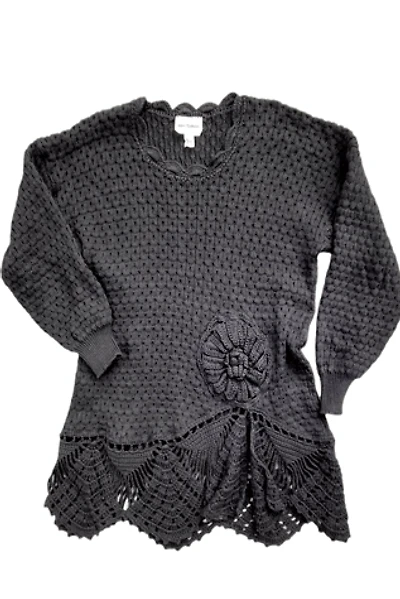 1990's Von Saken Crochet Tunic Sweater Selected by Garbage Soup