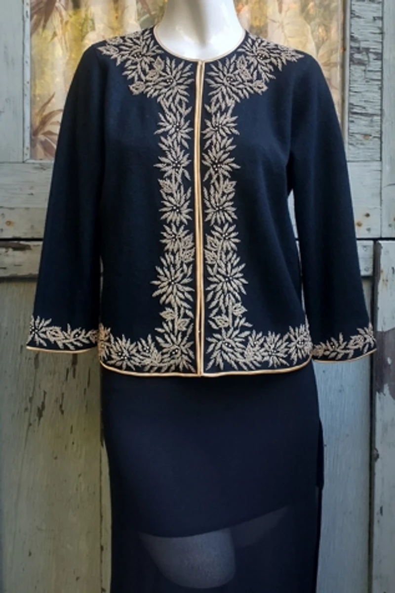 1950's Beaded Lambswool Sweater Selected by Garbage Soup