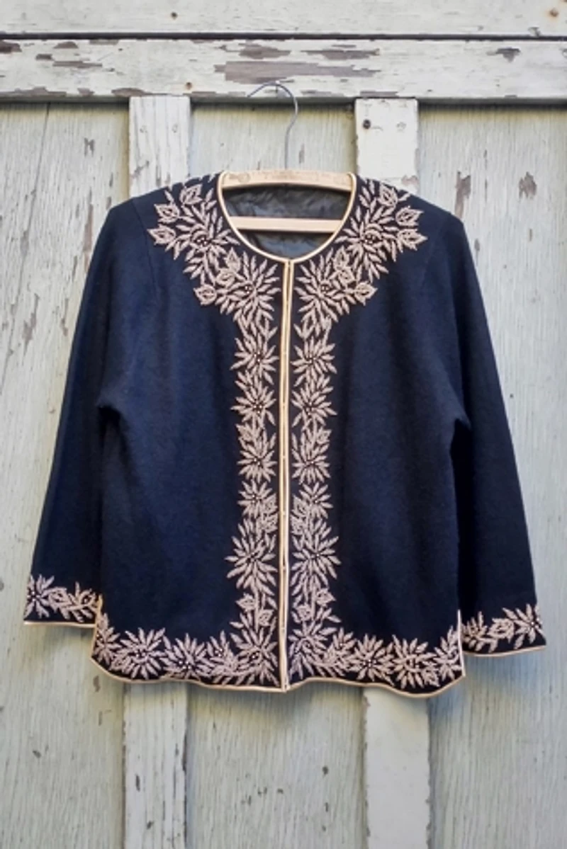 1950's Beaded Lambswool Sweater Selected by Garbage Soup