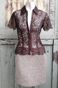 1990's Zip Front Lace Top Selected by Garbage Soup