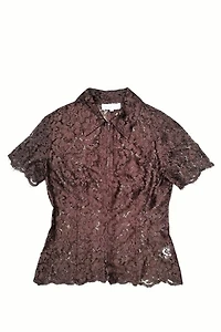 1990's Zip Front Lace Top Selected by Garbage Soup