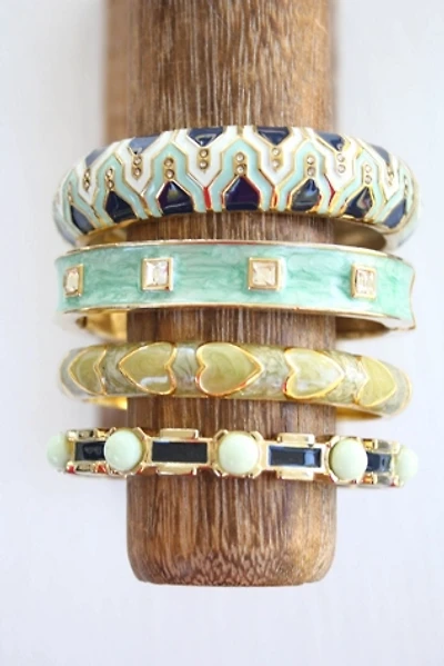 Vintage Enamel Bangle Bracelet Stack Selected By Moons + Junes Vintage