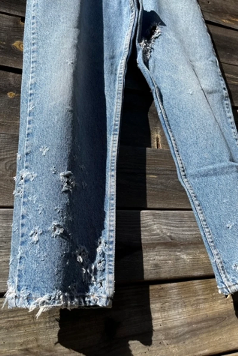 Distressed Light Wash Levi's Jeans Selected by Wax Plant