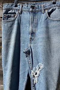 Distressed Light Wash Levi's Jeans Selected by Wax Plant