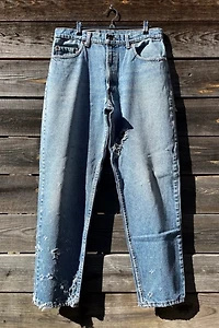 Distressed Light Wash Levi's Jeans Selected by Wax Plant