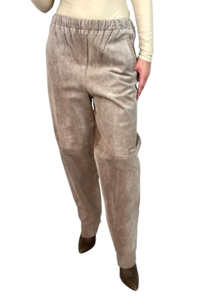 Vintage Baggy Beige Leather Pants Selected By Ankh By Racquel