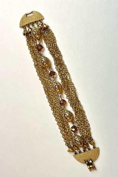 Vintage Beaded Multi-Chain Bracelet Selected By Ankh By Racquel