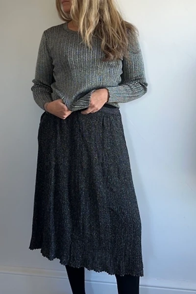 Vintage Black and Rainbow Sparkle Ribbed Knitted Skirt Selected by KA.TL.AK