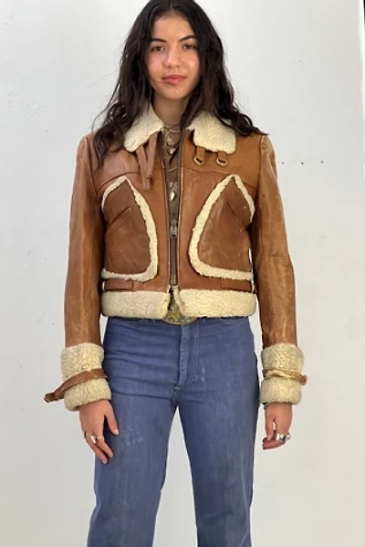 Vintage Leather and Faux Fur Jacket Selected by Anna Corinna
