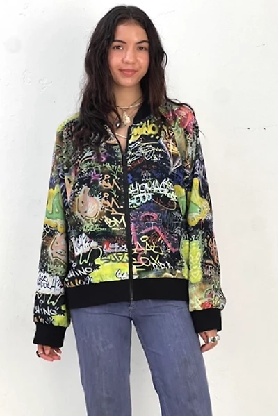 Vintage Silky Graphitti Bomber Jacket Selected by Anna Corinna