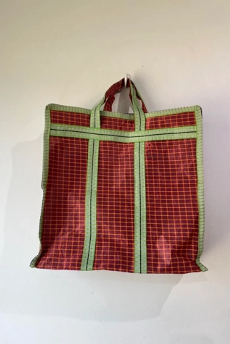 Bode Red & Green Checkered Market Bag Selected by The Curatorial Dept.