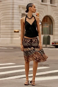 Many Layers Printed Skirt