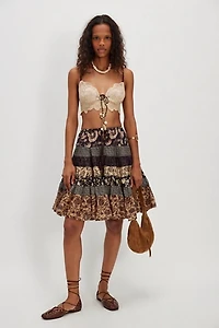 Many Layers Printed Skirt