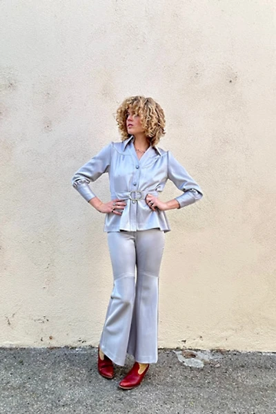 Vintage Silver Metallic Two-Piece Leisure Suit Selected by The Curatorial Dept.