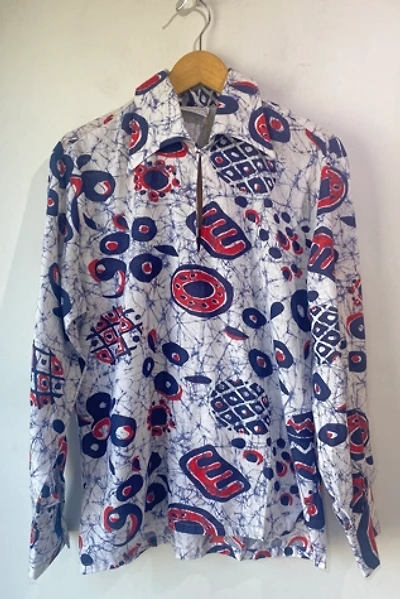Vintage 70s Blue & Red Shirt Selected by The Curatorial Dept.