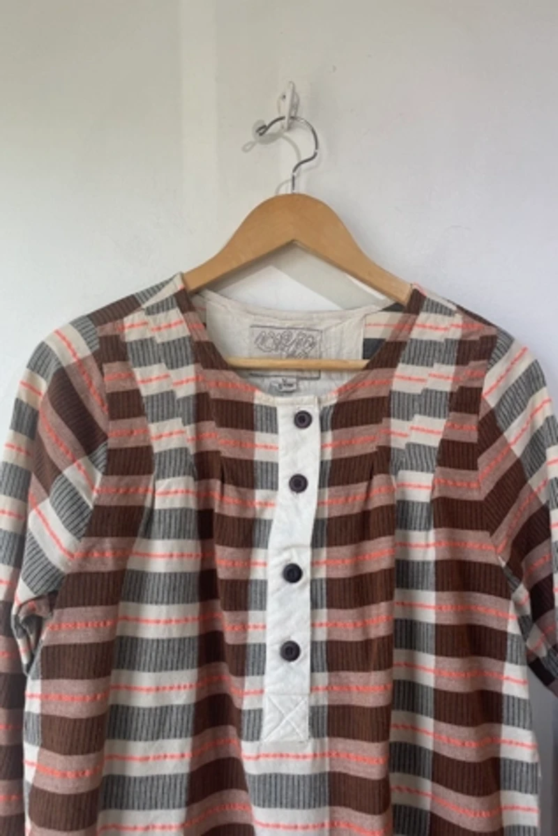 Ace & Jig Brown Orange Plaid Blouse Selected by The Curatorial Dept.