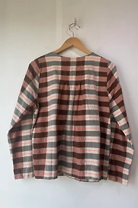 Ace & Jig Brown Orange Plaid Blouse Selected by The Curatorial Dept.