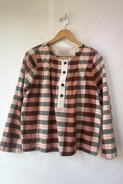 Ace & Jig Brown Orange Plaid Blouse Selected by The Curatorial Dept.