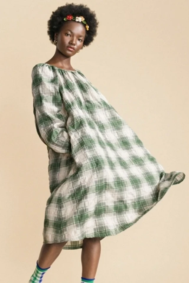 brandy melville green plaid dress Green Flannel Plaid Tatum Mini Dress Medium main image 1