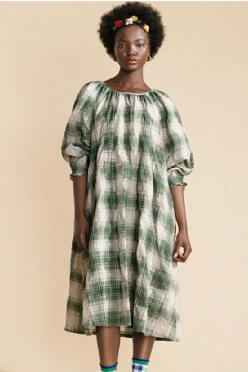 Hansel from Basel Flora Plaid Dress Selected by The Curatorial Dept.