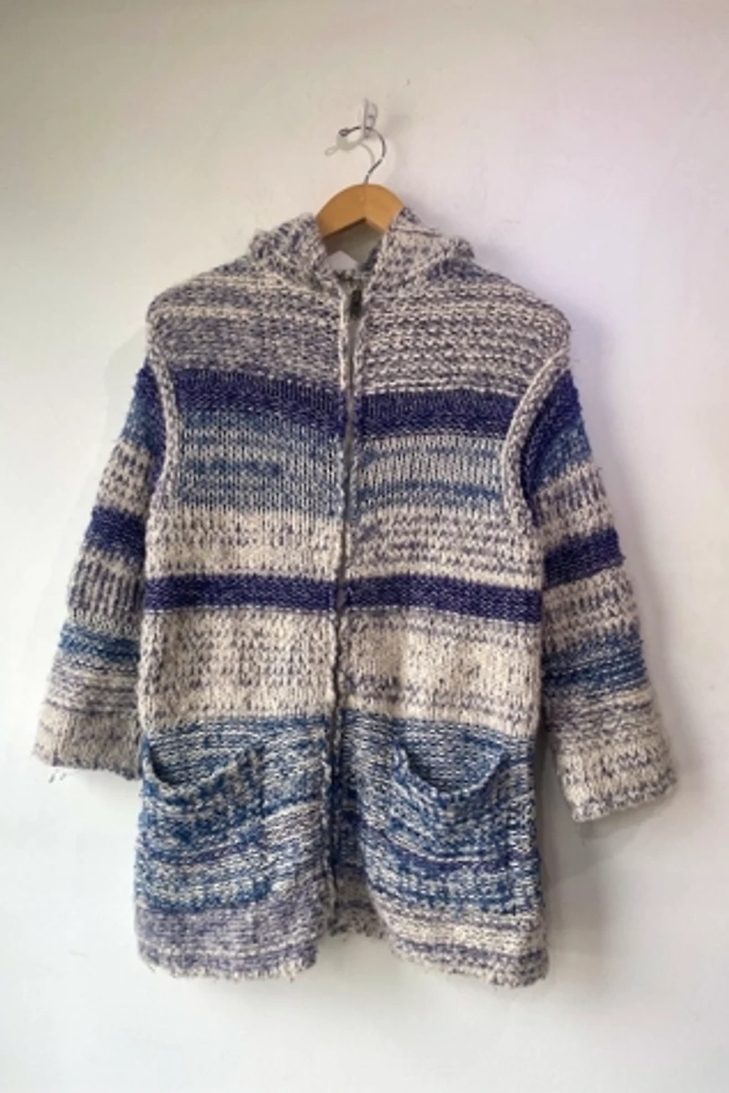 Isabel Marant Etoile Blue Striped Knit Cardigan Selected by The Curatorial Dept.