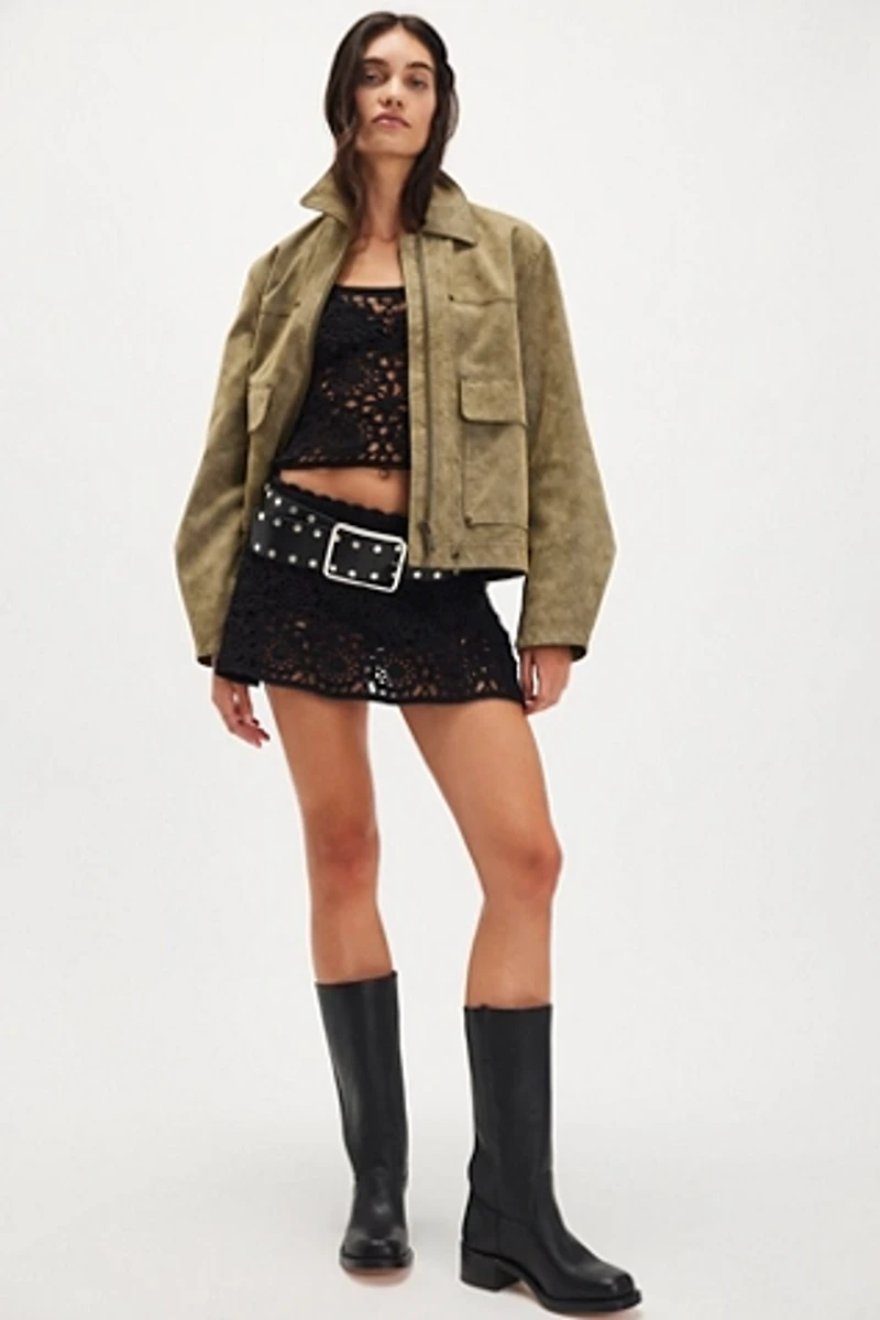 Frankies Bikinis Seaside Crochet Half Slip