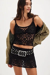 Frankies Bikinis Seaside Crochet Half Slip